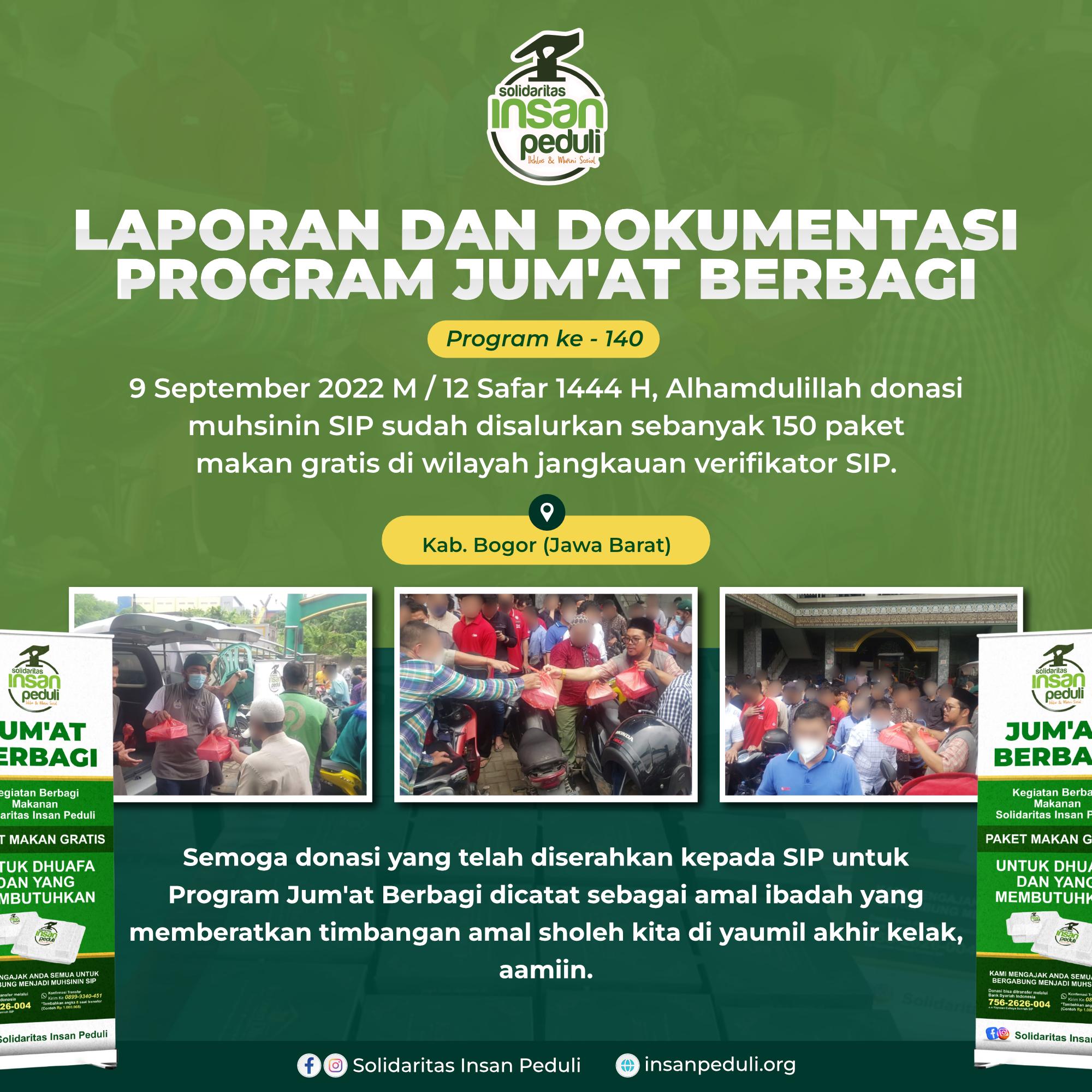 Program Jum’at Berbagi SIP ke-140 – Solidaritas Insan Peduli