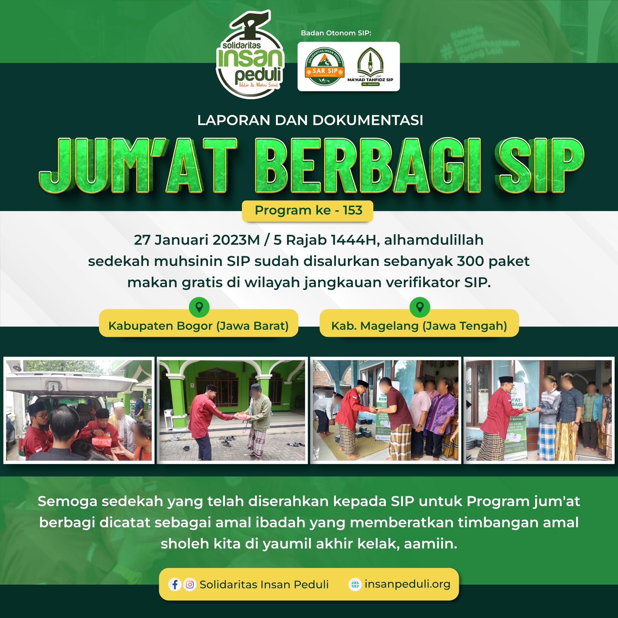 Program Jum’at Berbagi SIP ke-153 – Solidaritas Insan Peduli